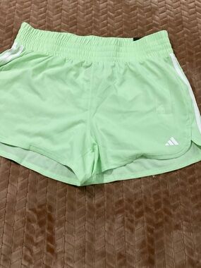 adidas Women's Pacer Mint Green Athletic Shorts